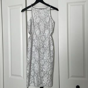 TopShop white and silver dress size 2 with cutout sides
